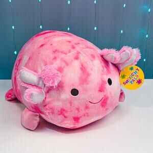 Smoochy Pals 16" Pink Tie Dye Axolotl Plush Linzy Toys Large Stuffed Animal